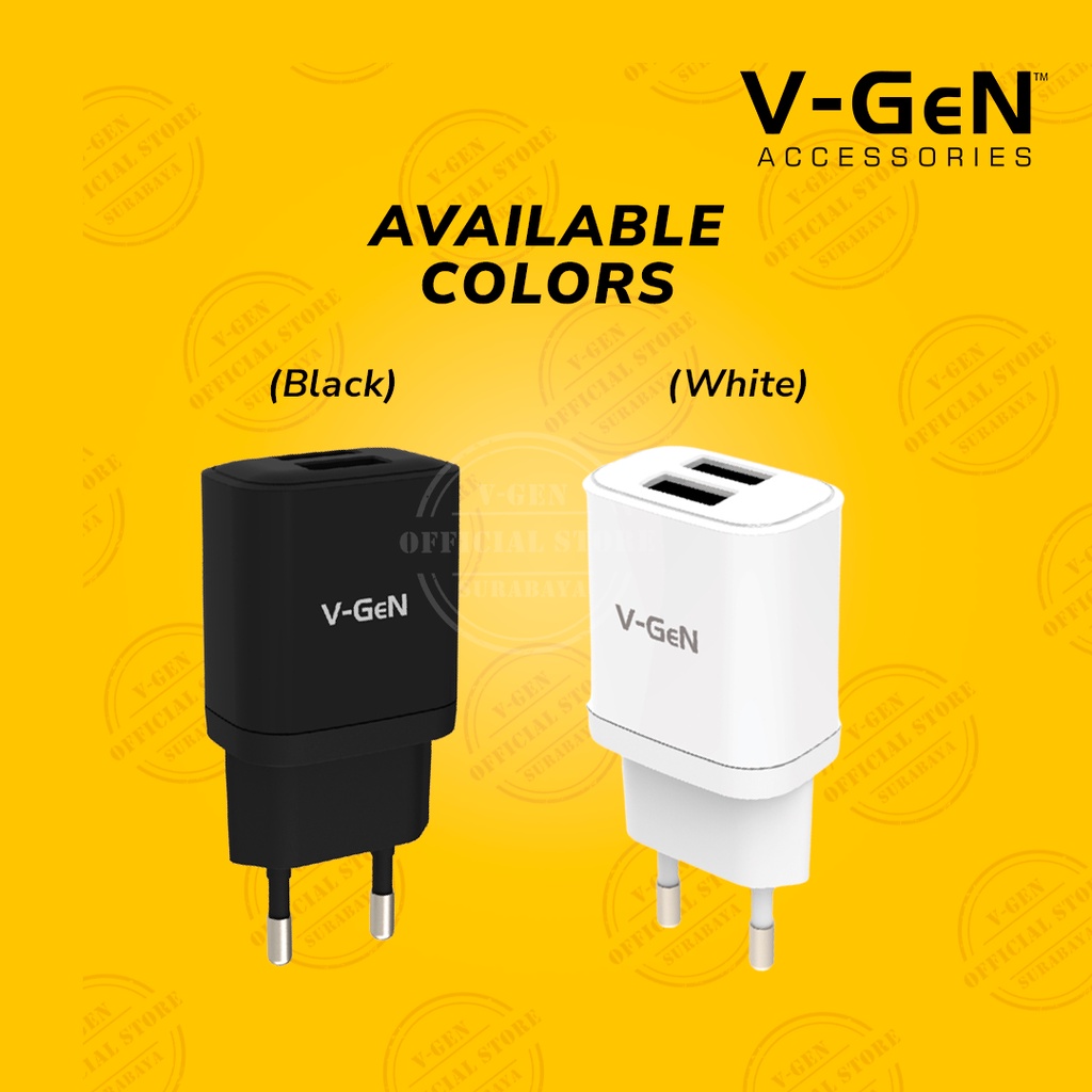 Adaptor Charger V-GeN VTC2-15 2.4A 2 Port 1 Box @ 20pcs Travel Charger V-GeN