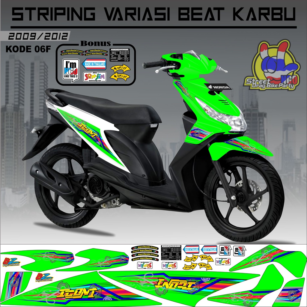 Striping Beat Karbu Stiker Beat Karbu kode 06