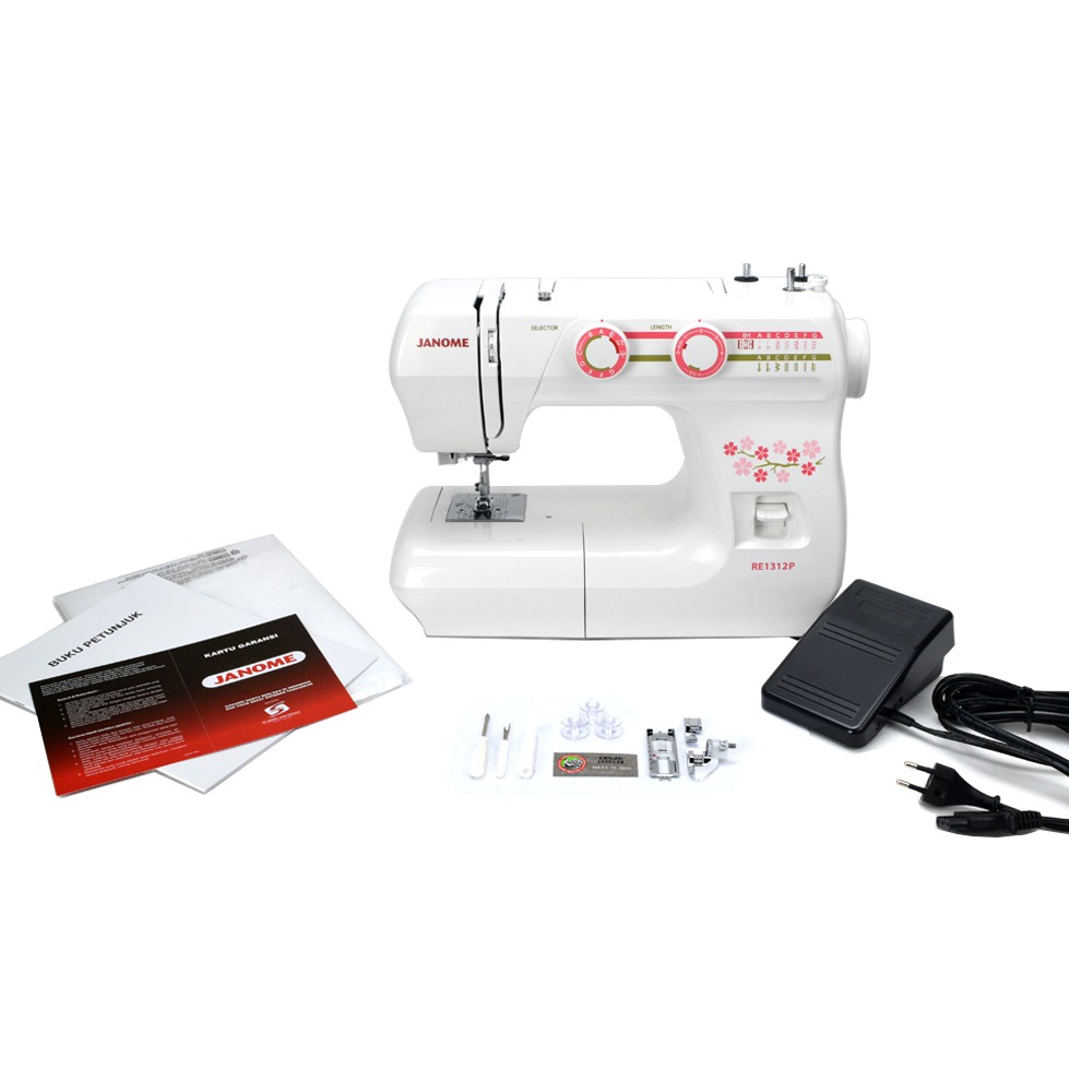 Mesin Jahit Janome RE 1312P Portable Multifungsi