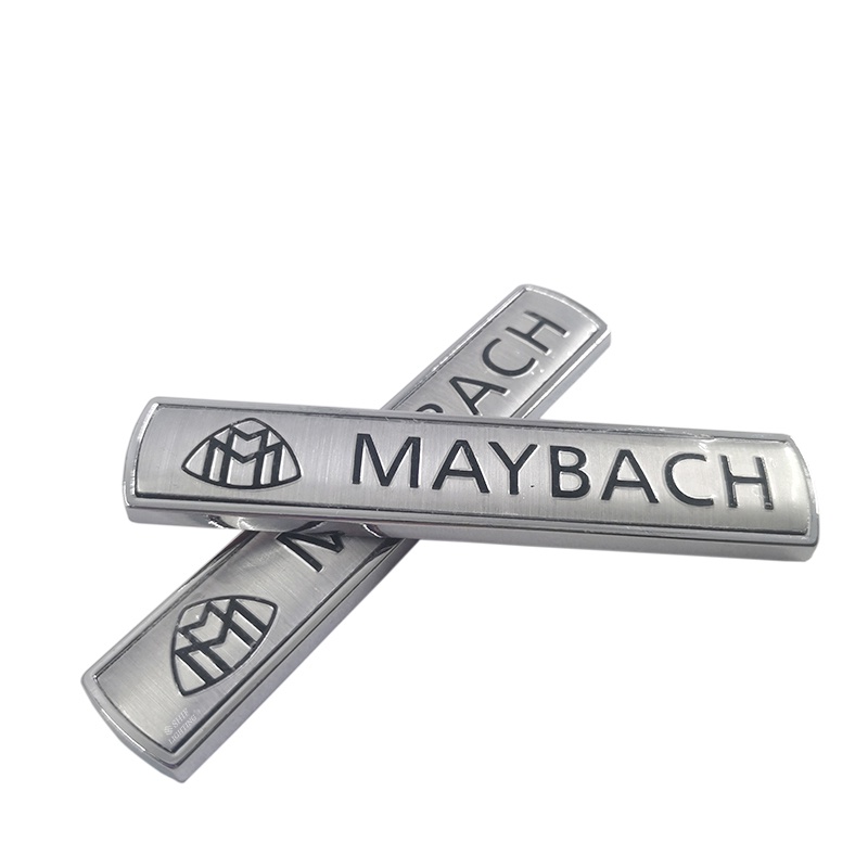 2pcs Stiker Emblem Logo Maybach Bahan Metal Untuk Bagasi Belakang Mobil