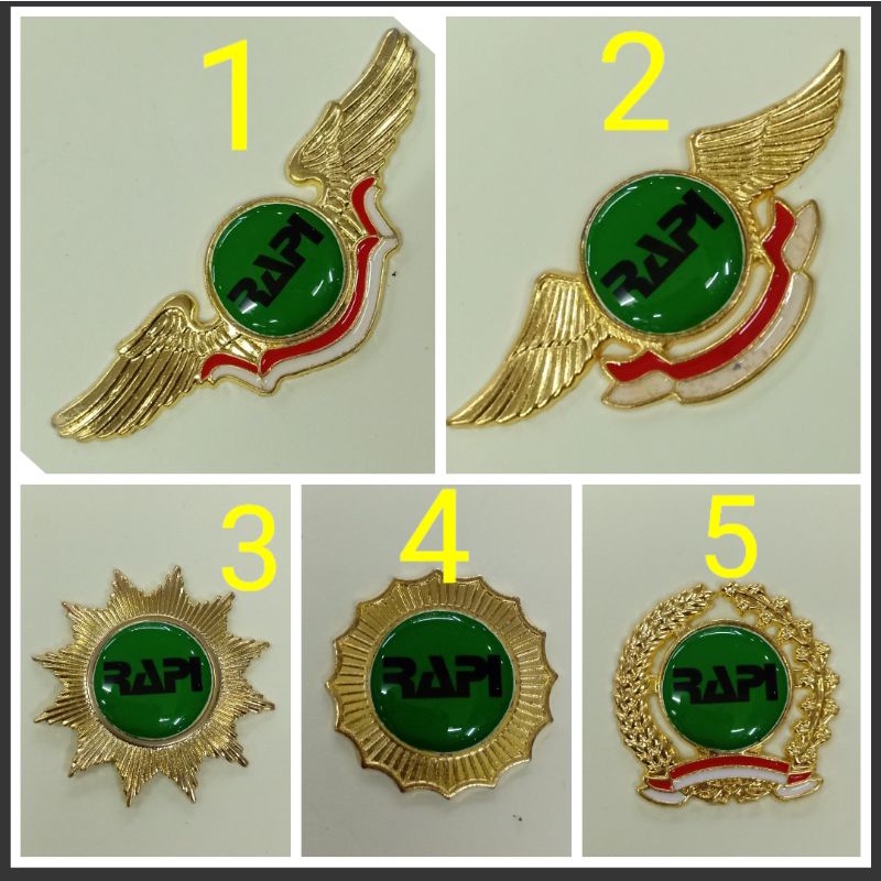 PIN RAPI MATAHARI BINTANG PADI DAN KAPAS WINGS PENITI