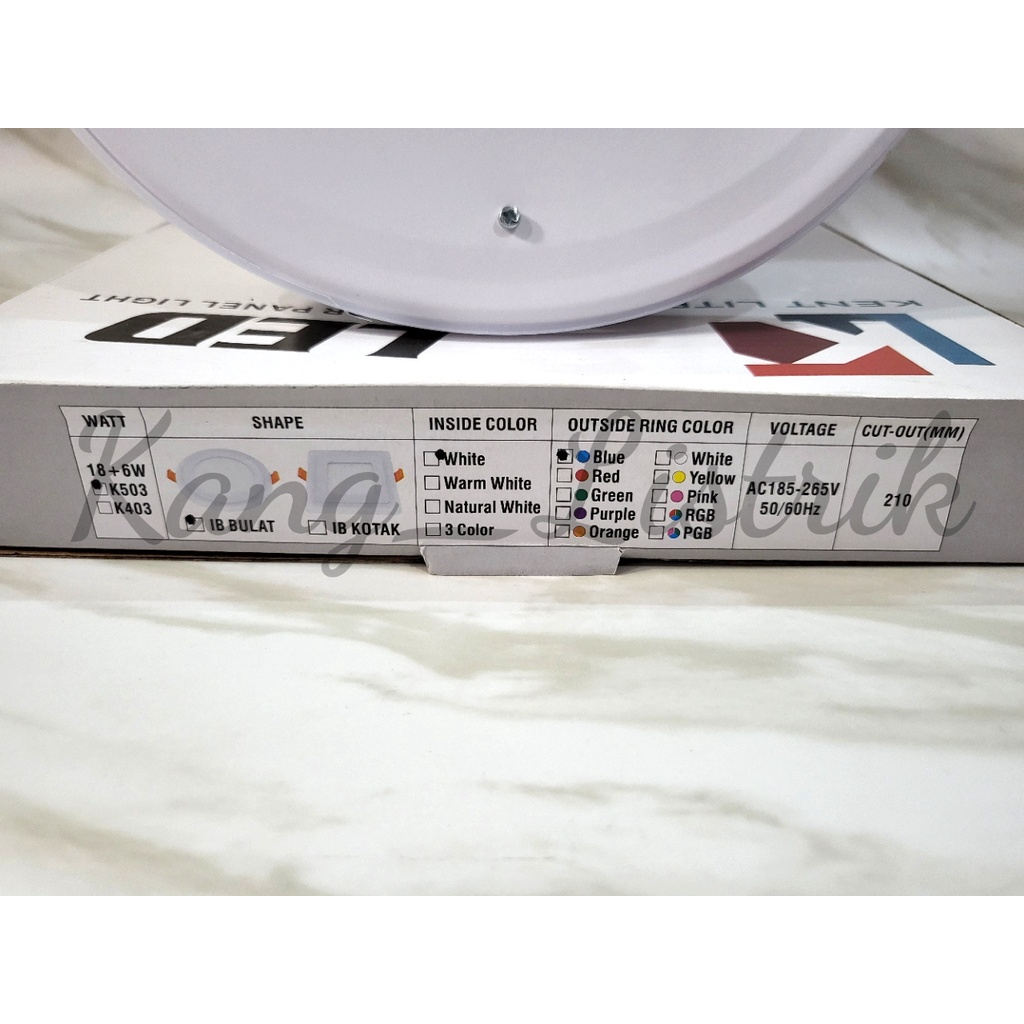 Downlight LED Panel 2Warna 18W Bulat Inbow / IB