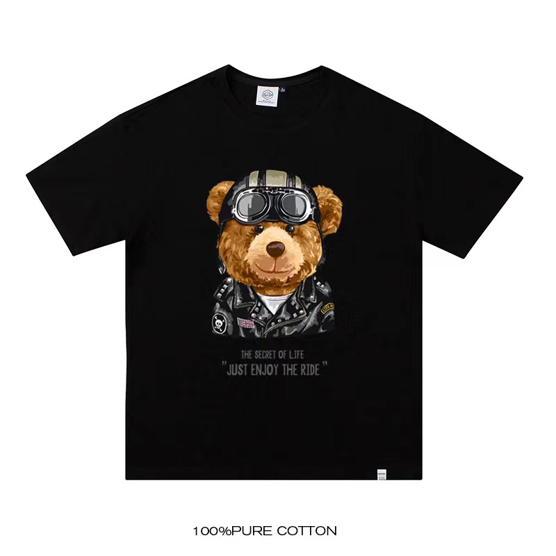 [S.T] Oversized T-Shirt Ridder Bear Printed Atasan Polos 2766 (S-XXXL)