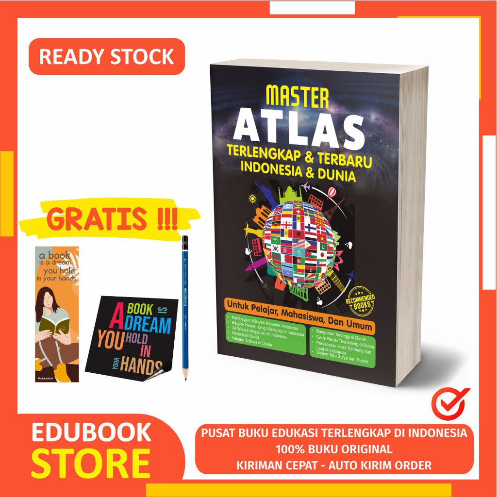 

MASTER ATLAS TERLENGKAP DAN TERBARU INDONESIA DAN DUNIA - C-KLIK MEDIA - BONUS PENSIL 2B