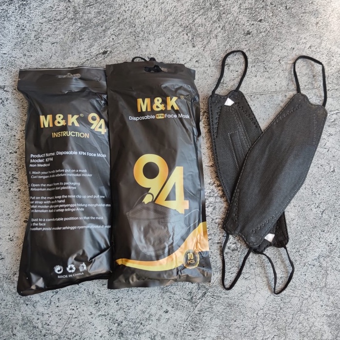 MK KF94 BLACK - MASKER KF94 MK KOREA KF94 4PLYIMPORT PACKING PREMIUM - ORIGINAL