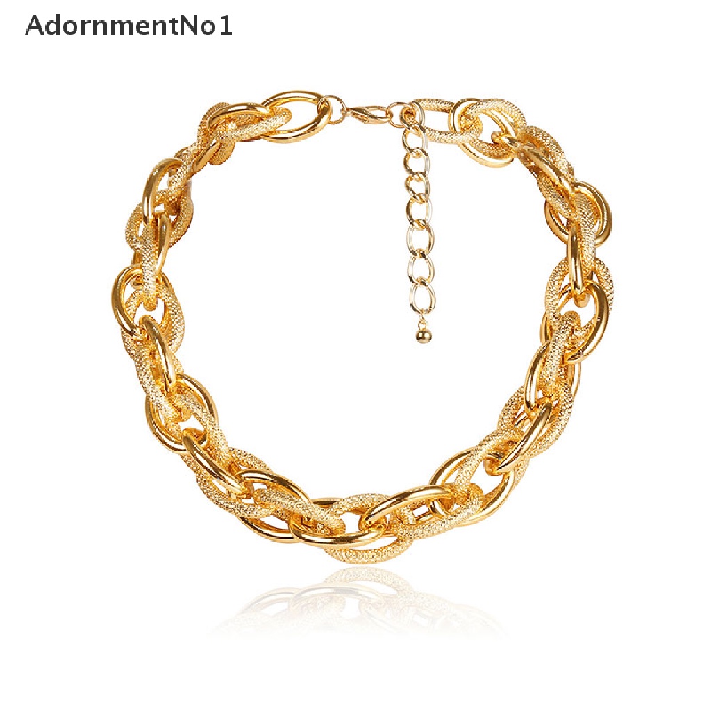 (AdornmentNo1) Kalung Choker Rantai Metal Tebal Gaya Punk Hip Hop Untuk Wanita