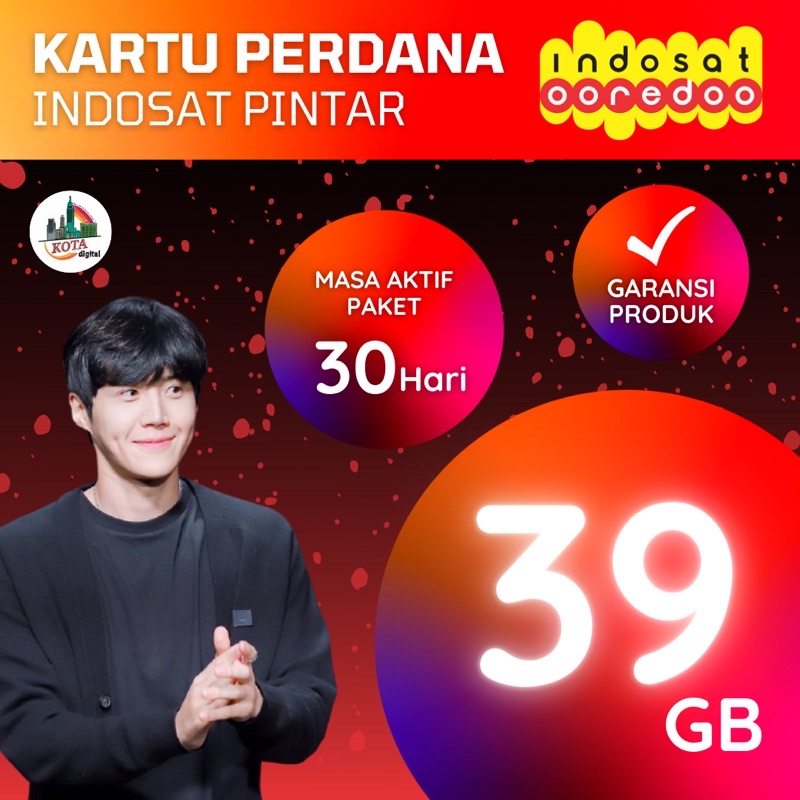 KARTU PERDANA INDOSAT PINTAR 39 GB 30 HARI FULL 24 JAM