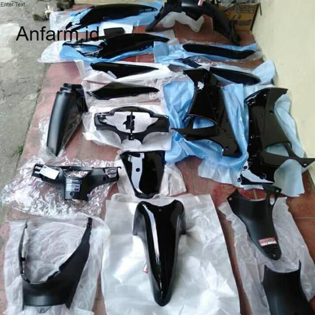 body supra x 125 lama / fullset cover body supra x 125 hitam