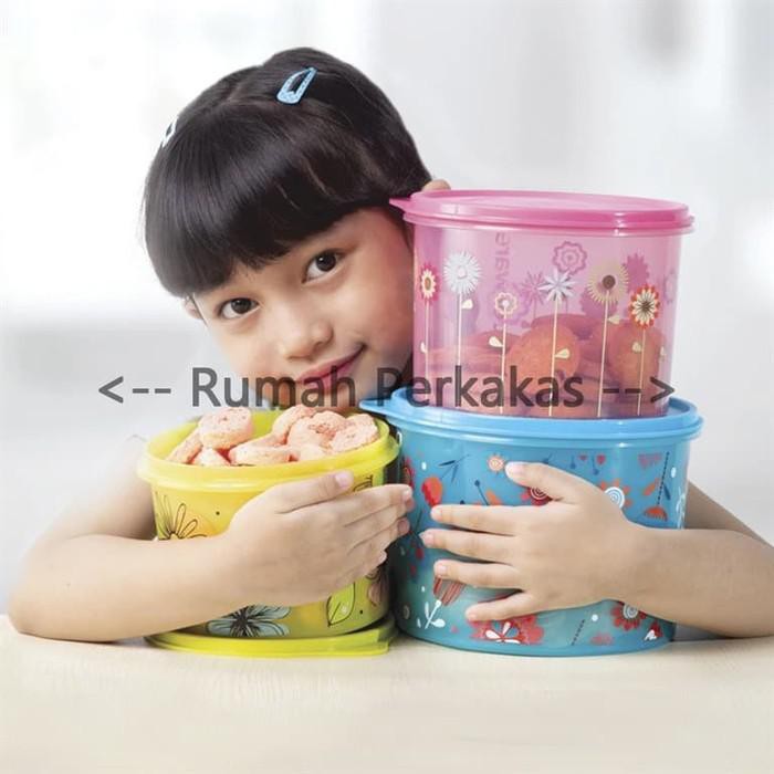 (TAPERWER ORIGINAL 100%) Tupperware Daisy Canister Toples bermotif 3pcs TERMURAH
