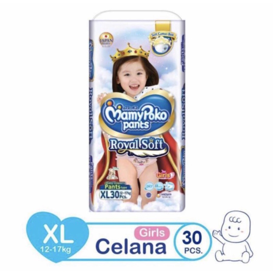 Popok Celana Bayi MamyPoko Pants Royal Soft XL 30 Boys Girls