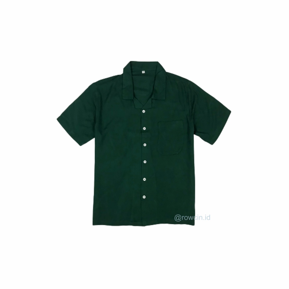 KEMEJA HAWAI POLOS UNISEX KATUN RAYON KEMEJA LENGAN PENDEK-Hawai Forest