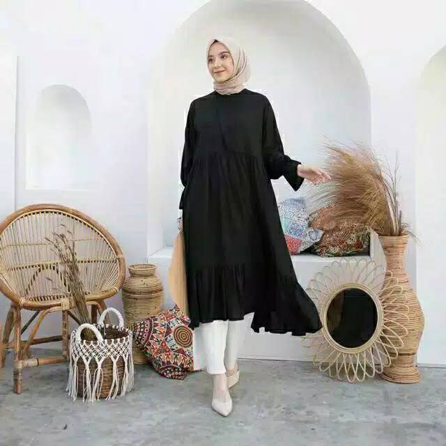 KINARA TUNIK LONG DRESS RUFFLE