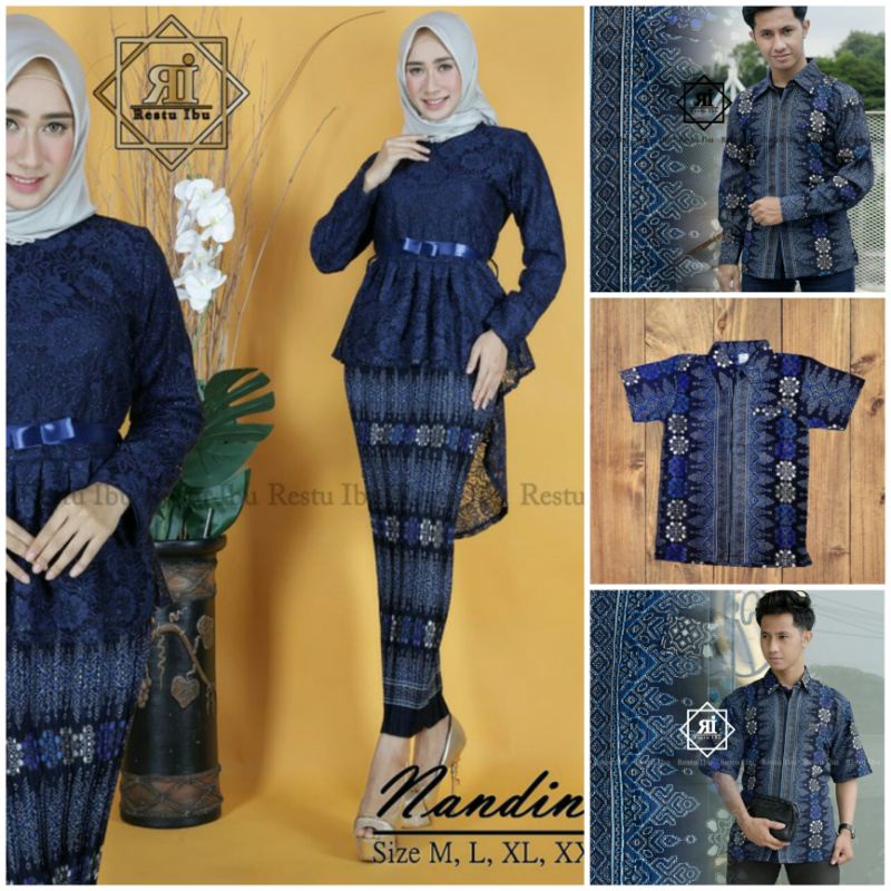 COUPLE KEBAYA MODERN COUPLE KEMEJA BATIK KEBAYA AURORA BRUKAT MODERN