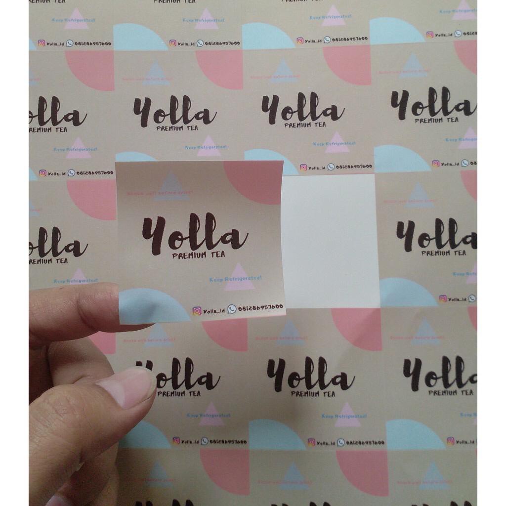 Cetak Stiker Label Kemasan Kromo Cutting Bulat atau Kotak Cocok Unt. Cup Minuman/Makanan-4