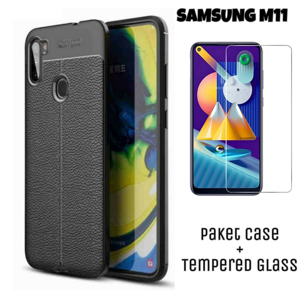 Soft Case Samsung Galaxy M11 / Samsung Galaxy A11 Case Autofocus Free Tempered Glass Handphone