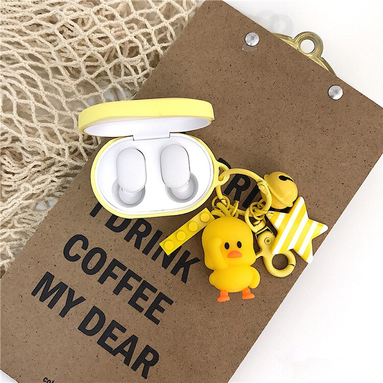 Casing Soft Case Xiaomi Redmi Airdots Dengan Gantungan Kunci Bebek Kuning