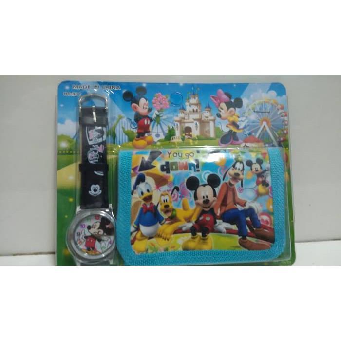 SALE   Jam Tangan+Dompet Mickey Mouse/ Jam tangan Mickey mouse/ Anak