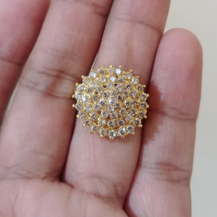 Cincin Lapis Emas Bunga Matahari