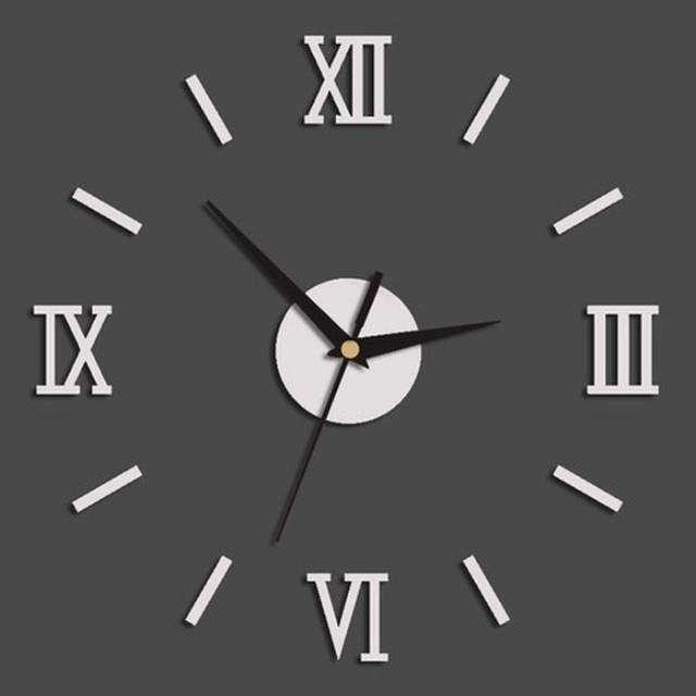 Frameless DIY Large Number Wall Sticker Home Decor Art Clock (Big) Angka Romawi