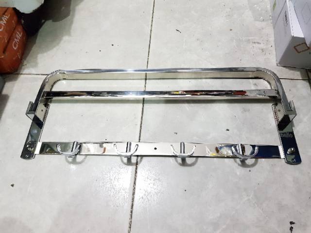 Rak handuk 2 baris lipat bano stainless 60CM PROMO TERMURAH