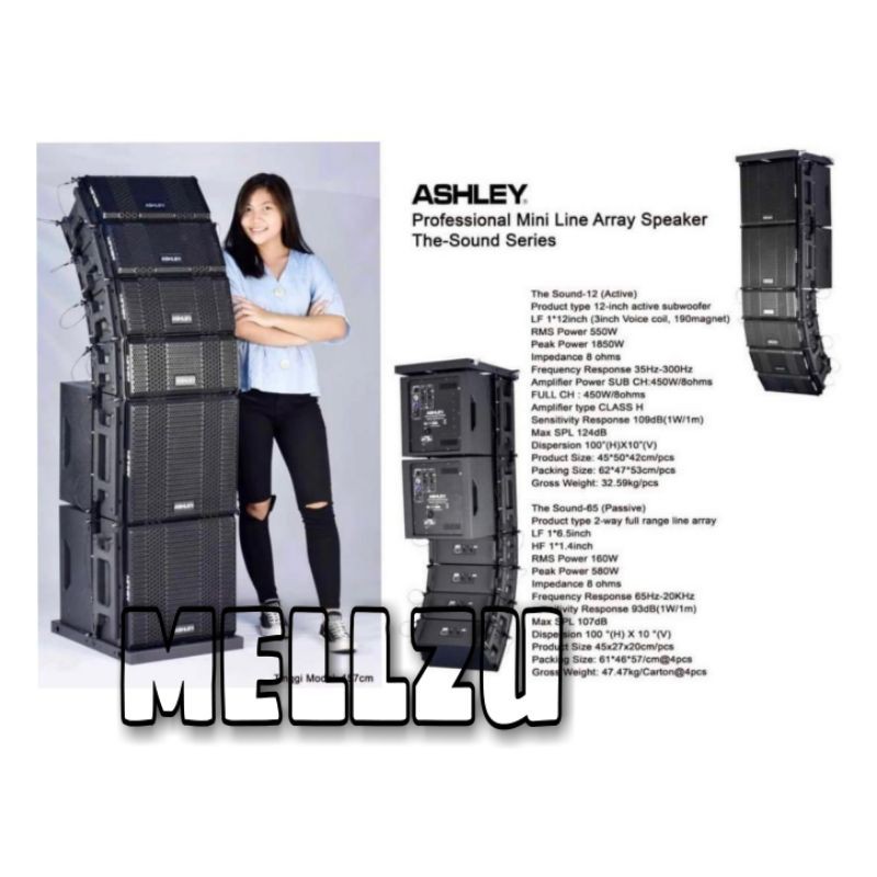 Speaker Line Array Ashley The Sound Series 6.5 inch Sub 12 inch Aktif