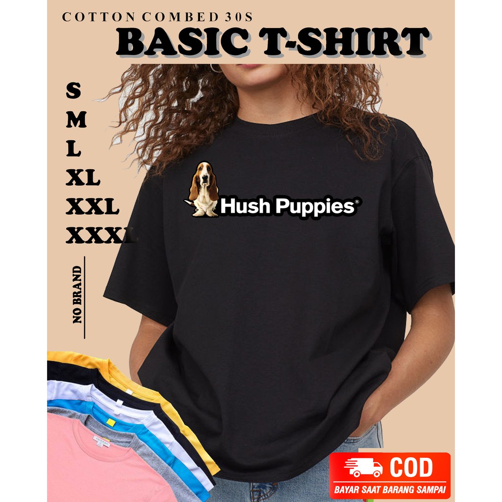 Baju Hush Puppies Original Combed Premium - Kaos Pakaian Atasan Pria Dan Wanita Unisex