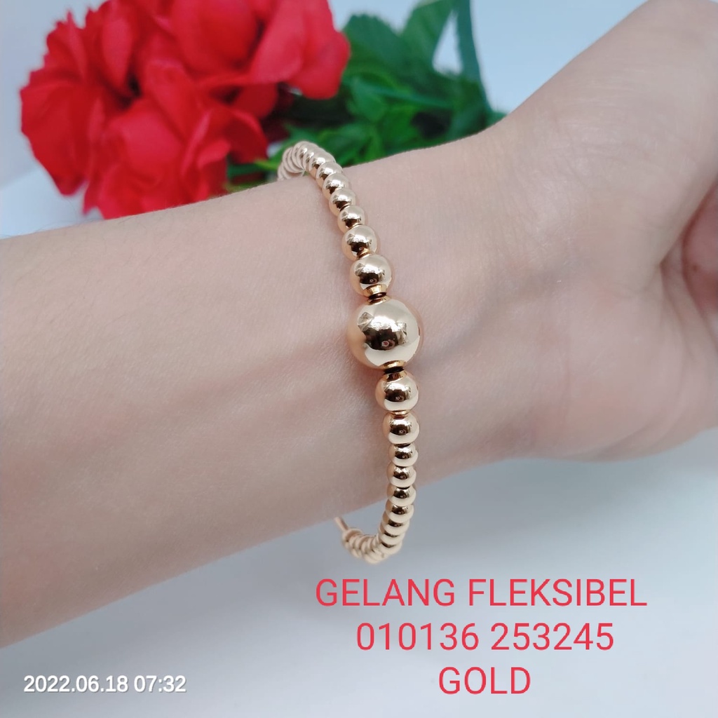 Gelang Tangan Fleksibel Bangle Wanita Titanium Xuping Perhiasan Aksesoris Fashion Lapis Emas Anti Karat