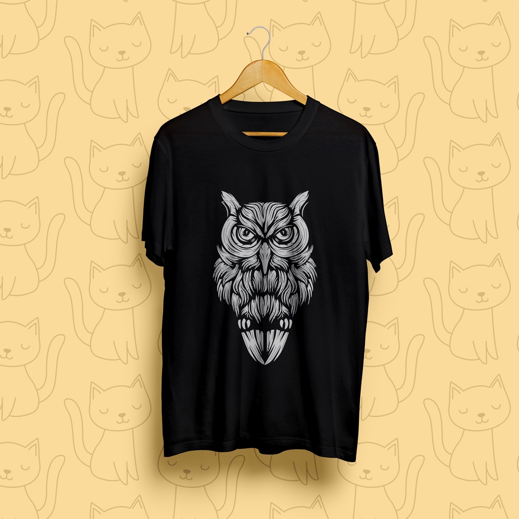 Kaos, Kaos Bebas, Kaos Santai, Kaos Keren, Kaos Unisex, Kaos Desain Owl, Kaos Burung Hantu, Kaos Des