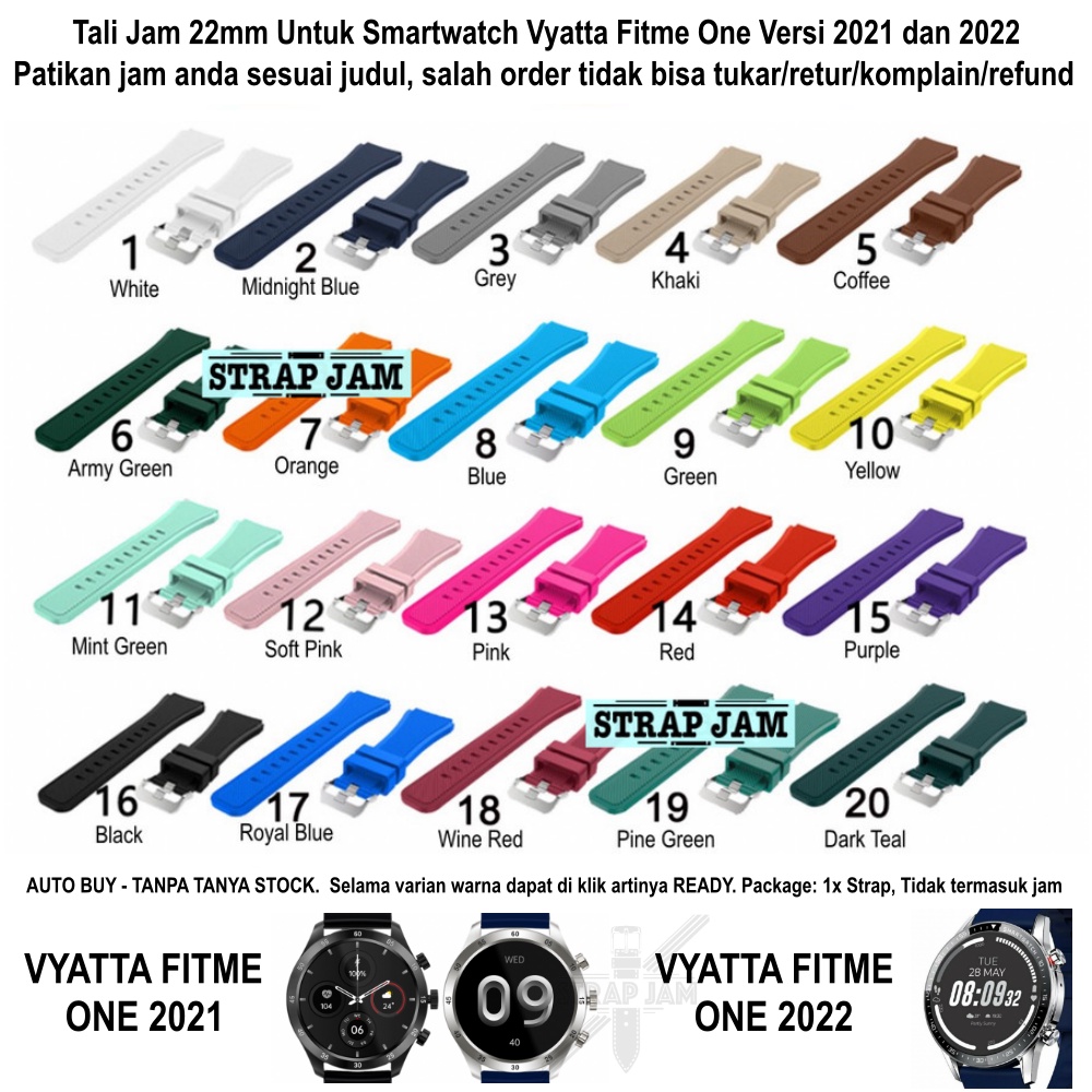 MS3 Tali Jam Tangan Vyatta Fitme One 2021 2022 - Strap 22mm Rubber Silikon Teksture Garis Miring