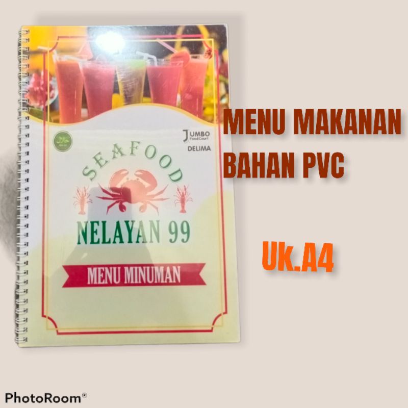 Menu makanan A4 Bahan PVC Laser
