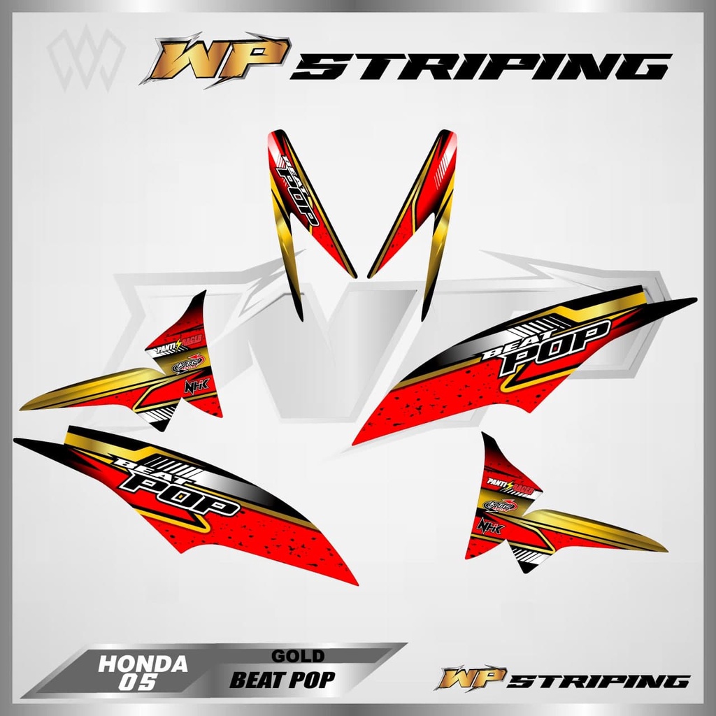 STRIPING STIKER VARIASI BEAT POP - STICKER VARIASI LIST SKOTLET MOTOR HONDA BEAT POP - 05
