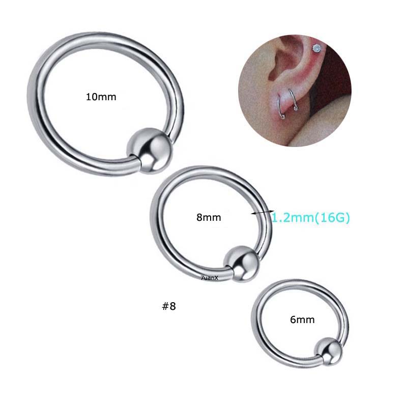 1pc Anting Tindik Hidung / Bibir / Telinga Bahan Stainless Steel Hypoallergenic Untuk Pria / Wanita