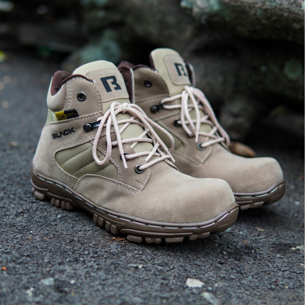 SEPATU BOOTS UJUNG BESI PRIA BLACK FORCE CHEAP PENDEK SEPATU GUNUNG TACTICAL TRACKING MURAH - COD