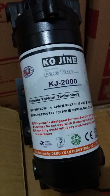 Pompa RO Deng Yuan Ko Jine 48 Volt KJ 2000 + Adaptor 3A Booster Pump Reverse Osmosis