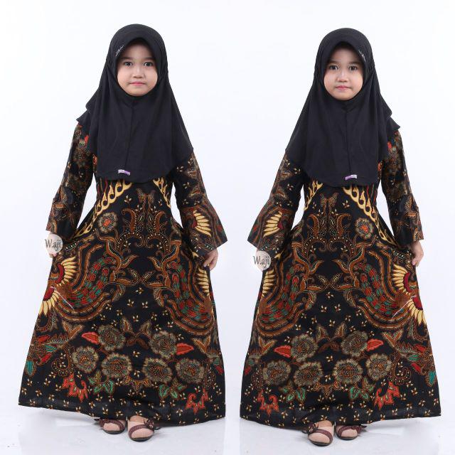 Batik Couple keluarga sania ruffle ori ndoro jowi dnt kupu kuning-Gamis anak