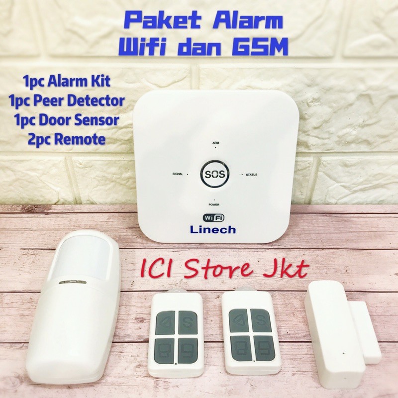 Paket Smart Alarm Wifi dan Gsm  Sensor Gerak dan Pintu