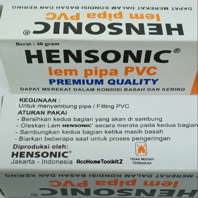 Lem pipa PVC 40 gram / Lem Paralon / Henconic