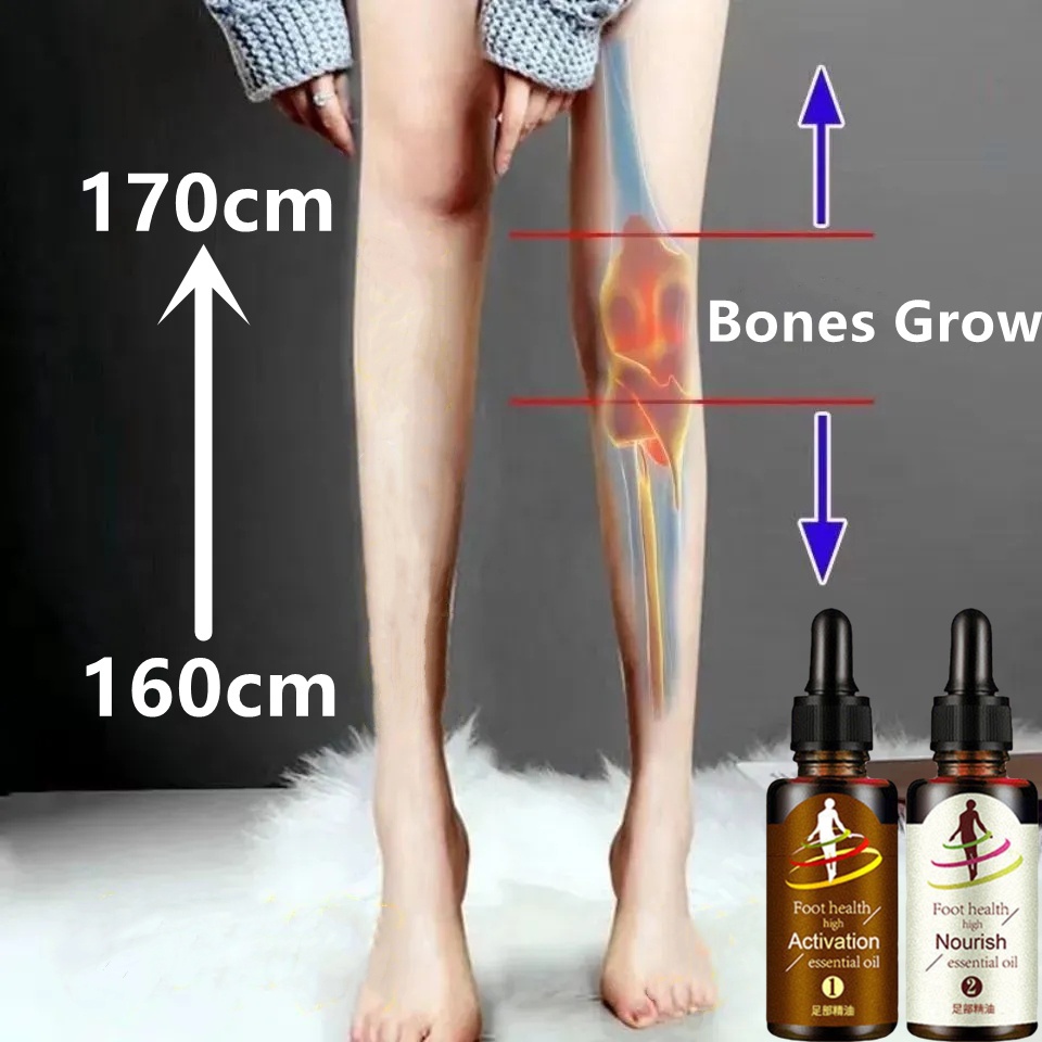 Height Growth Essential Oil 15ml+15ml 100% Ori Herbal Foot Massage Oil Mempromosikan Pertumbuhan Tinggi Badan