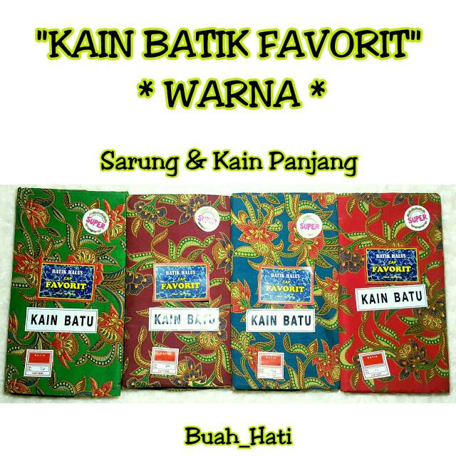 KAIN BATIK FAVORIT WARNA /KAIN JARIK BATIK(Sarung dan Kain Panjang)