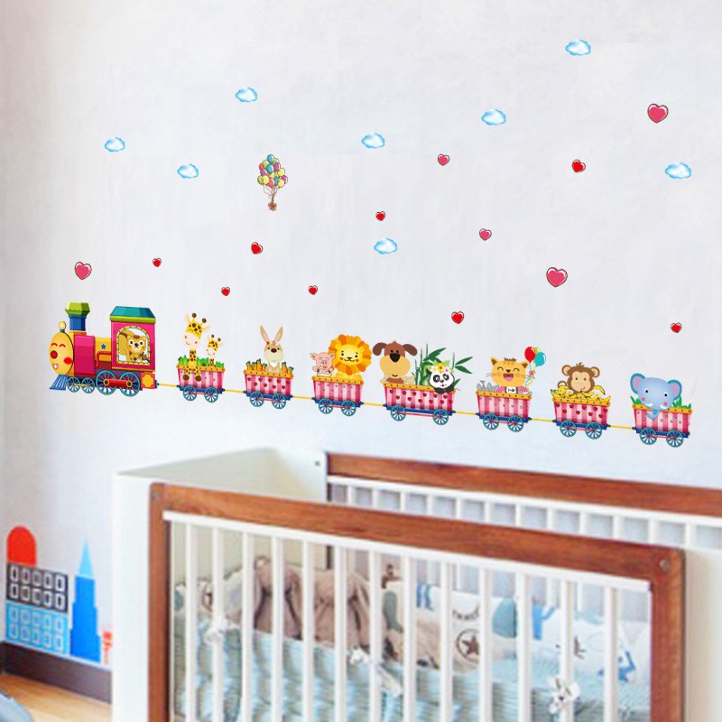 RELIZA WALL STICKER KERETA HEWAN ANIMAL TRAIN SK7064 STIKER DINDINGu