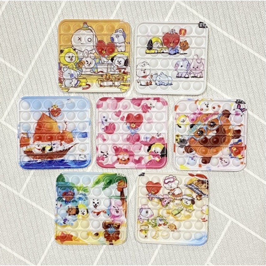 Mainan Pop It Fidget Toys Medium Rainbow BTS / Cetekan Squishy Bubble (KEKINIAN & MENYENANGKAN)-2