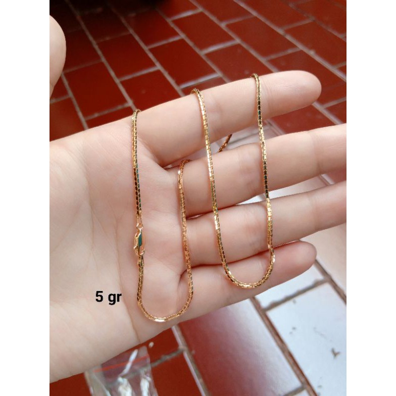 Kalung itali santa silver 925 import / perhiasan perak 925 berlapis emasa