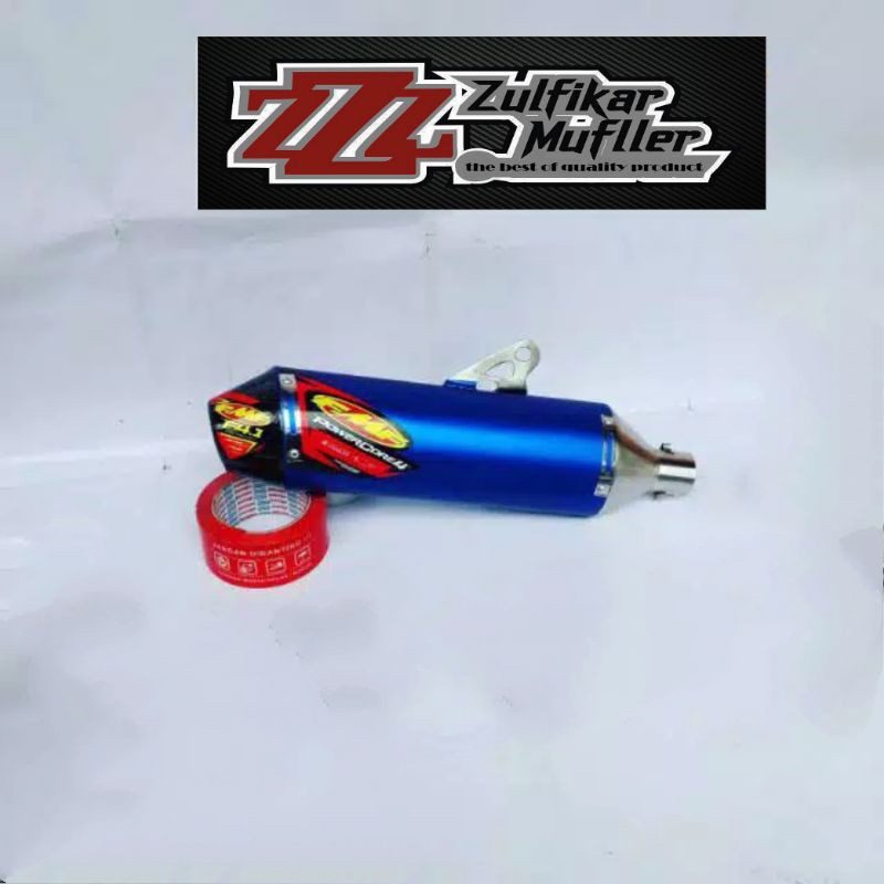 KNALPOT RACING FMF F4 POWER CORE Biru untuk KLX, KLX BF, CRF, D'TRACKER, WR155