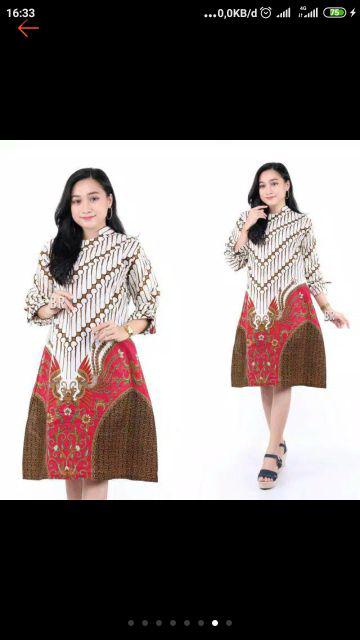 Batik Couple Keluarga Sania Ruffle Ori Ndoro Jowi Dnt Motif Garuda Merah