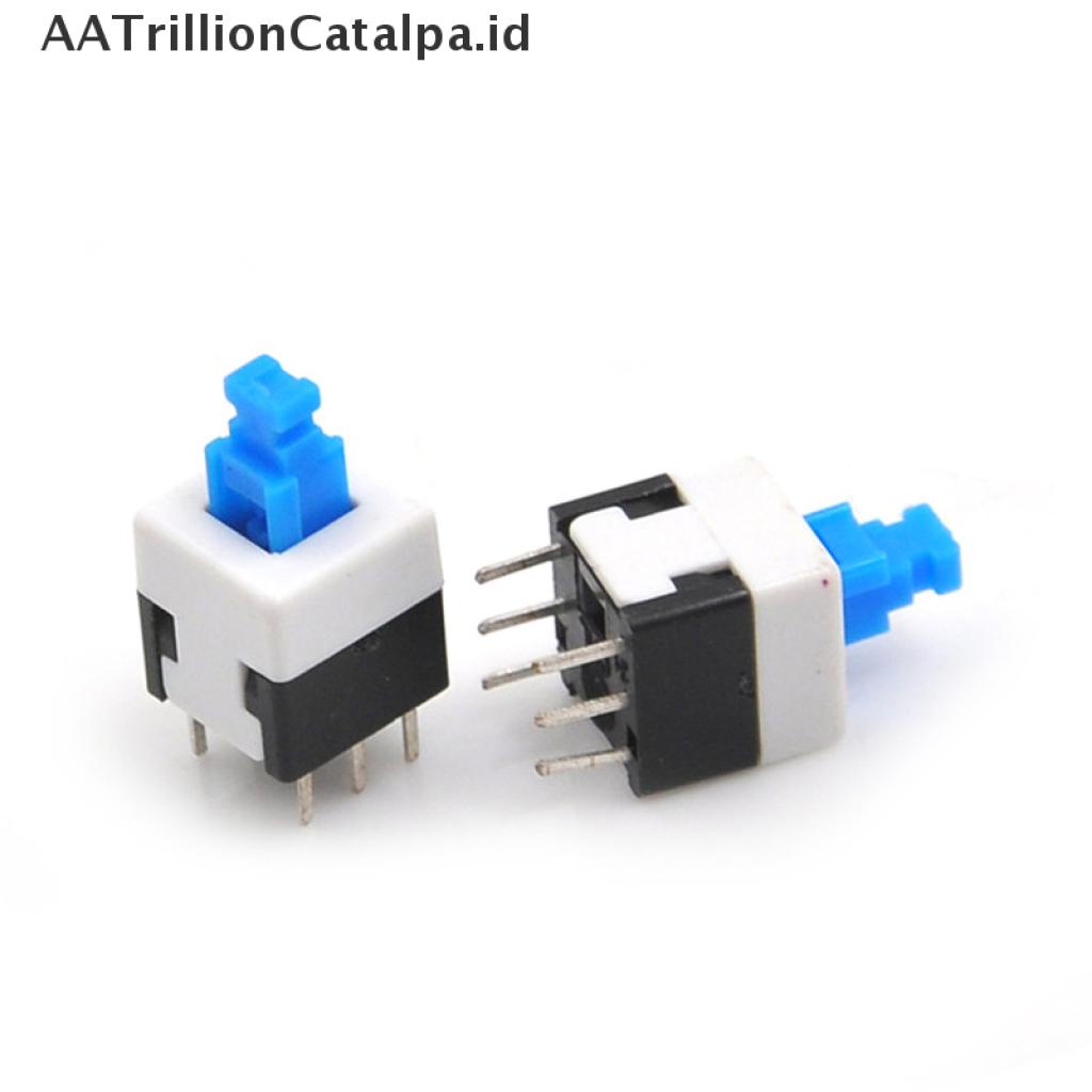 10 Pcs Tombol Saklar Kunci Otomatis Model Baris Ganda Ukuran 8x8mm 6 Pin