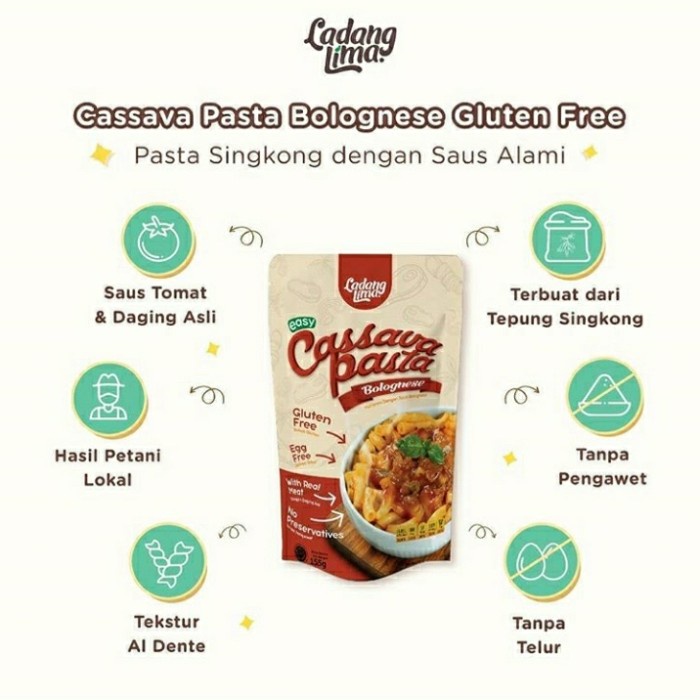 

Pasta-Aneka- Cassava Pasta Bolognese Ladang Lima -Aneka-Pasta.