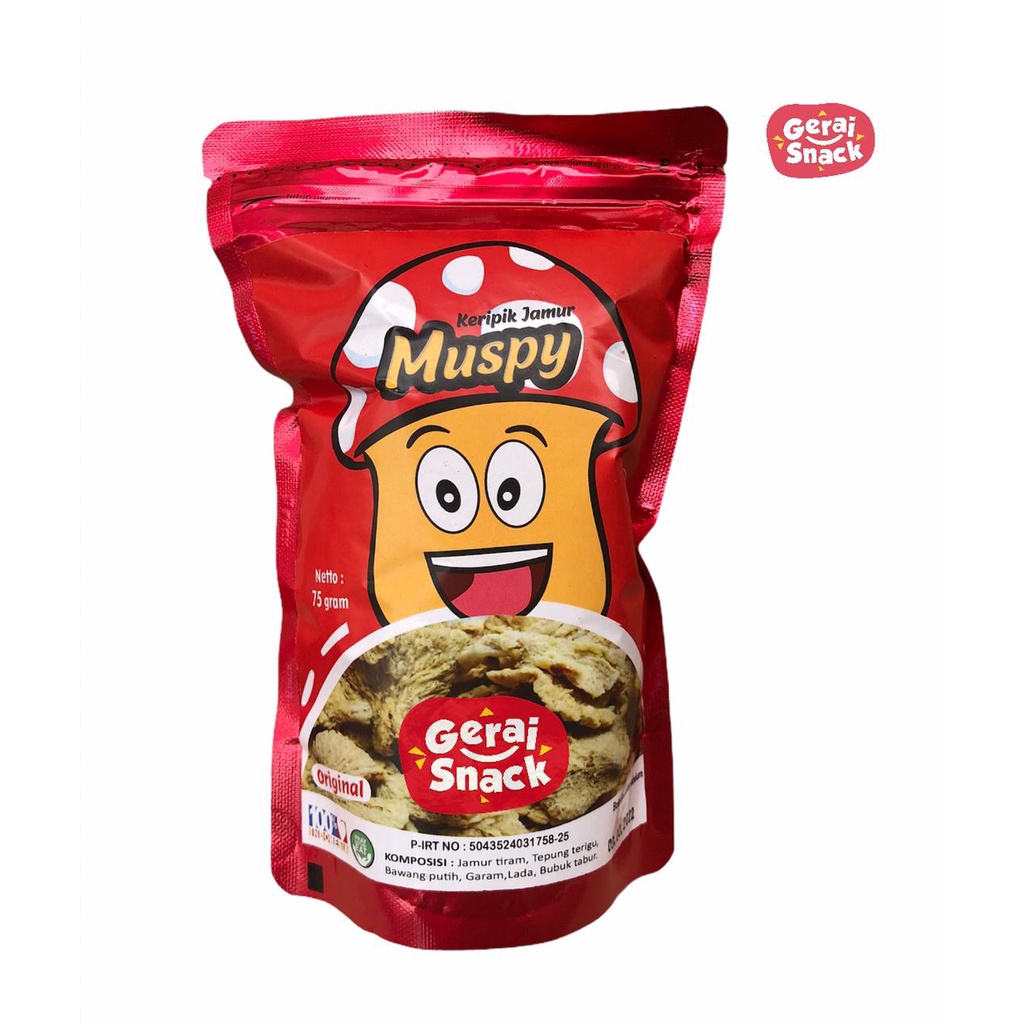 Muspy Keripik Jamur Tiram Crispy Best Seller  Renyah Cemilan Keluarga 75g