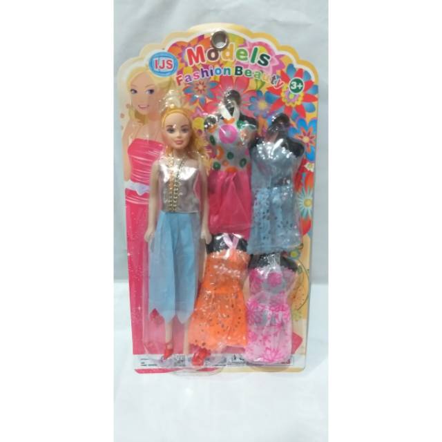 Berbie + 4baju MAINAN ANAK BONEKA BERBIE BAJU MURAH