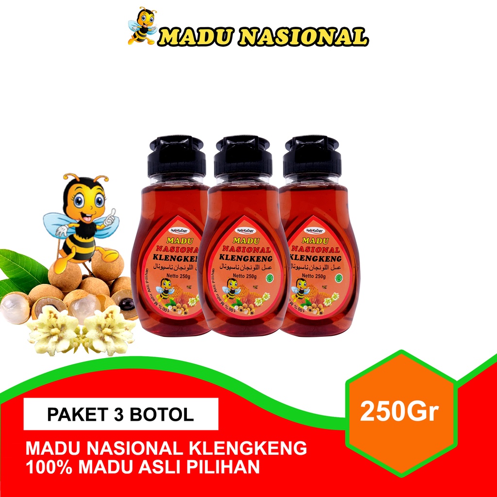 

Madu Nasional Klengkeng Kelengkeng 250gr 3 Botol