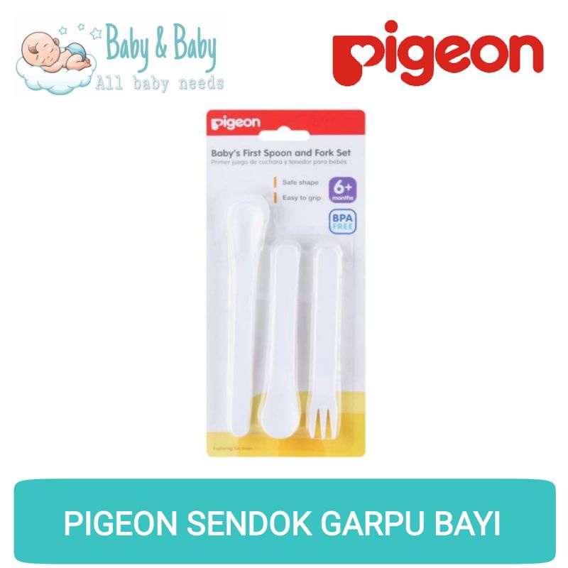 PIGEON Baby First Spoon and Fork Set - Sendok Bayi